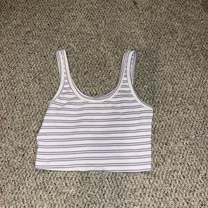 forever 21 cropped purple striped tank top